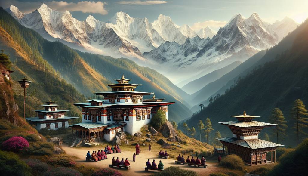 Hauts sommets et culture bhoutanaise dans les montagnes du Bhoutan