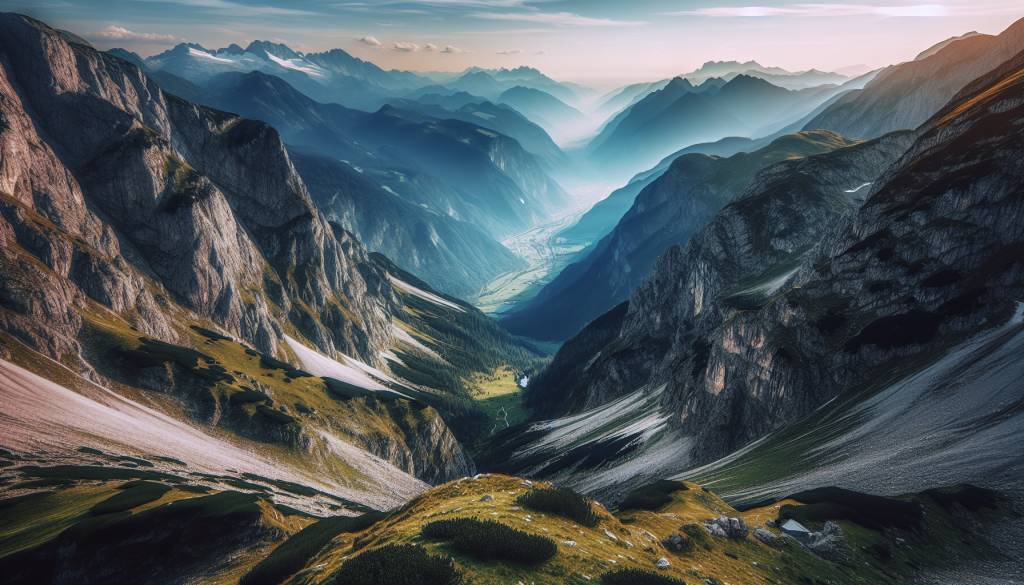 Paysages vertigineux et montagnes de l'Autriche