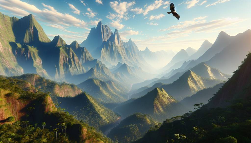Survol des montagnes de la Guinée-Bissau